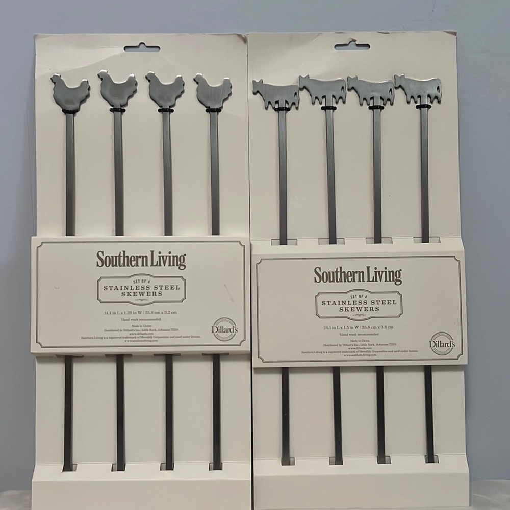 Chicken And Cow Stainless Steel Skewer Bundle NWT